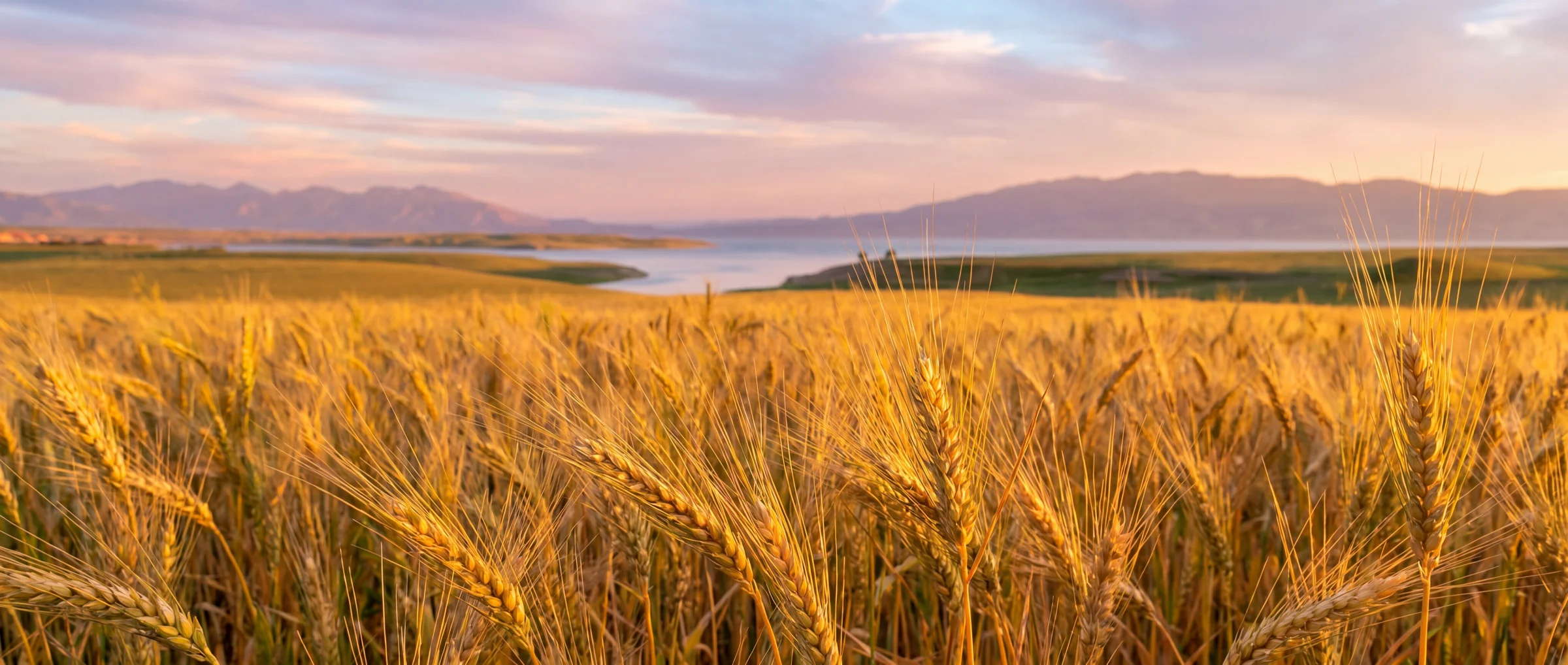 Wheat field at sunset